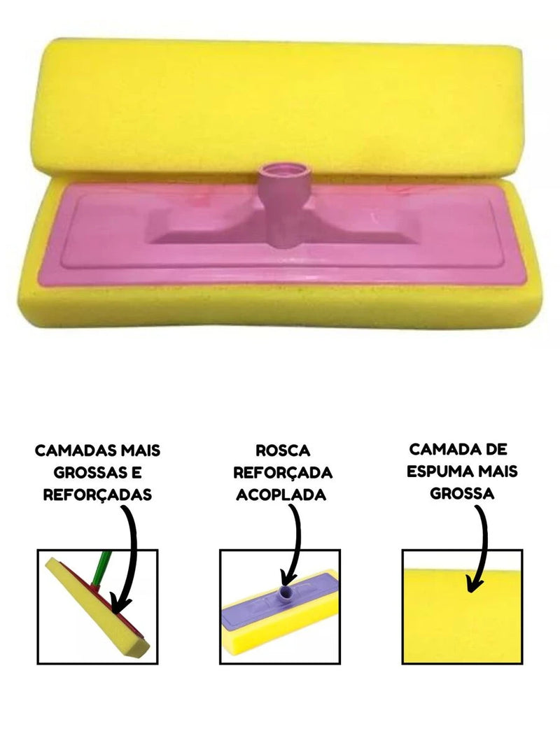 Rodo Passa Cera com Esponja