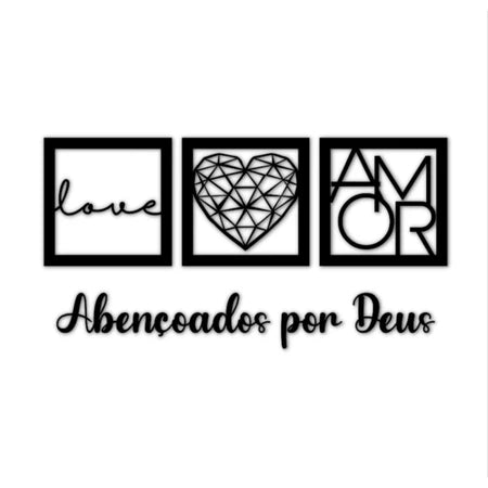 Kit Quadros Decorativos + Frase "Abençoado por Deus"