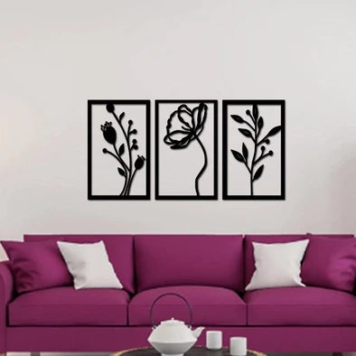 Quadro Decorativo Vazado "Flores Delicadas"