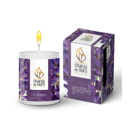 Vela Aromática de Lavanda Decorativa Perfumada 60g