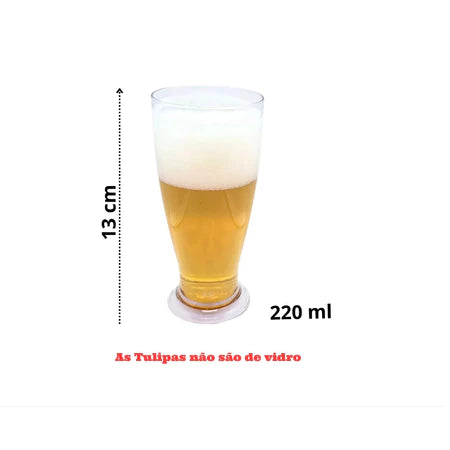 Kit 10 Copos Tulipa para Chopp/Cerveja 220m