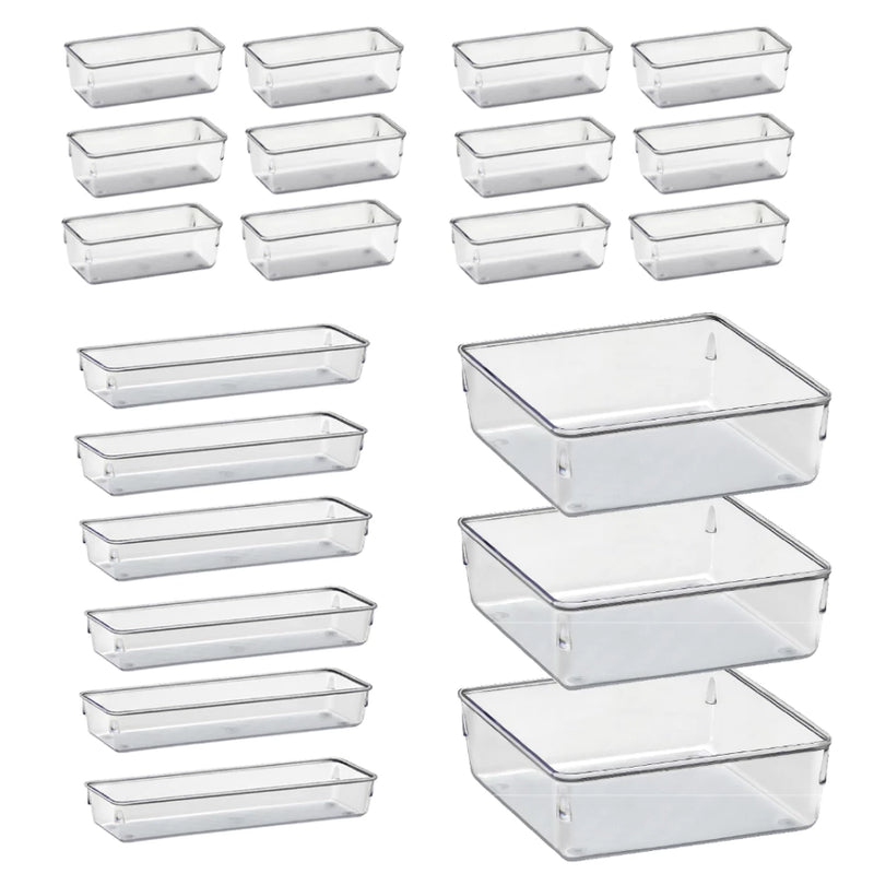 Kit 21 Organizadores Multiuso Modulares para Gavetas