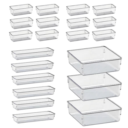 Kit 21 Organizadores Multiuso Modulares para Gavetas