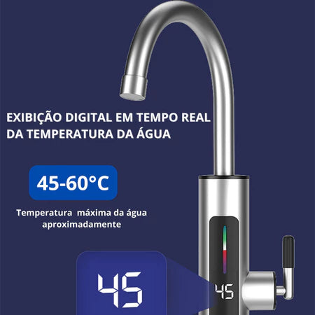 Torneira Elétrica Para Cozinha e Banheiro com Visor de Temperatura